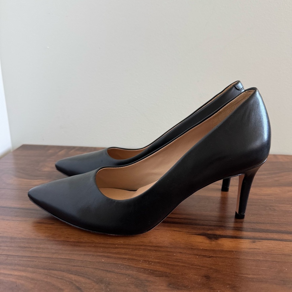 Size 8 Joan Oloff Classic Black Heels Pumps Deborah Black Lux Nappa Made Brazil - Picture 13 of 16